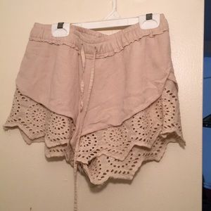 Cute beach lace shorts! From a beach boutique